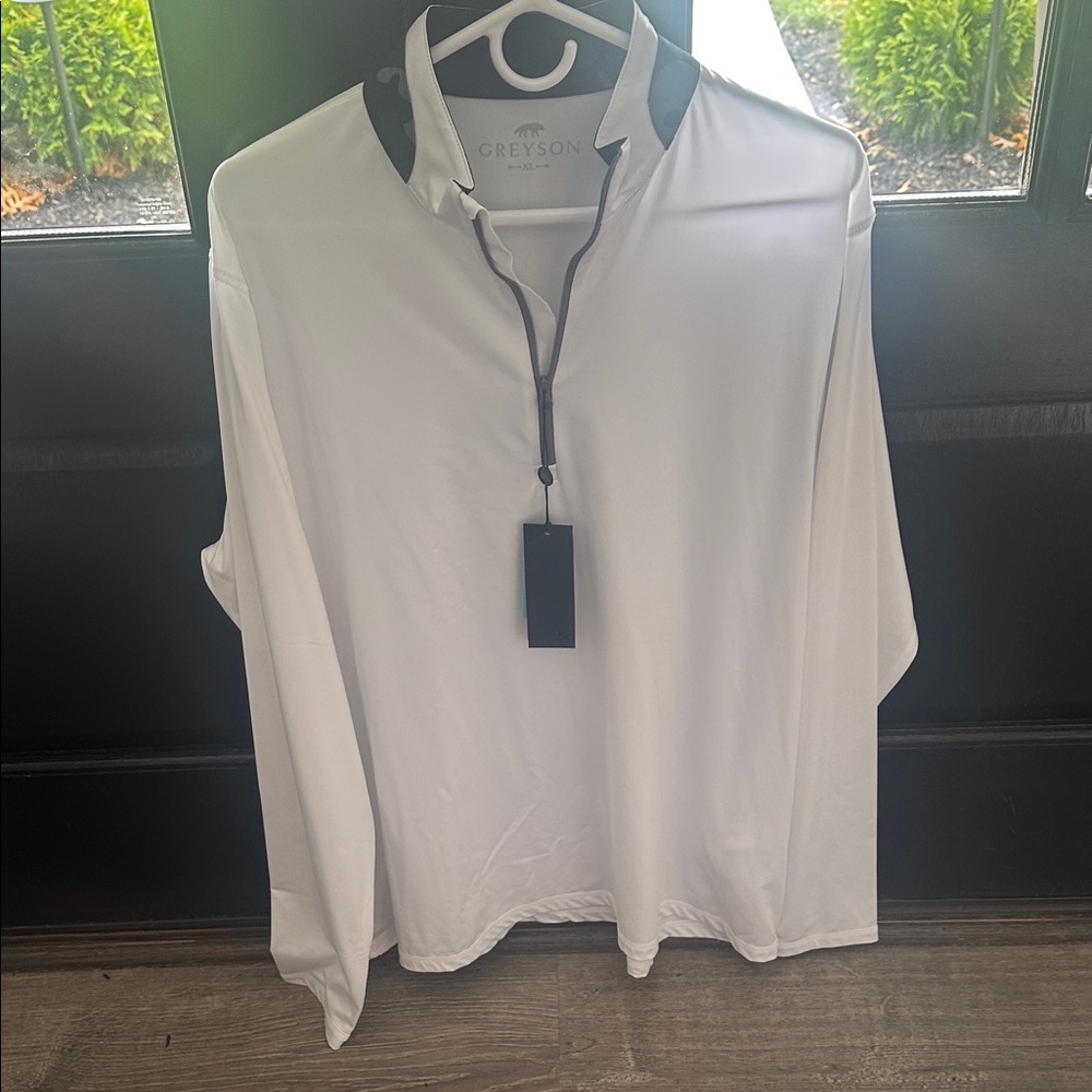 Greyson White and Black Long Sleeve Shirt